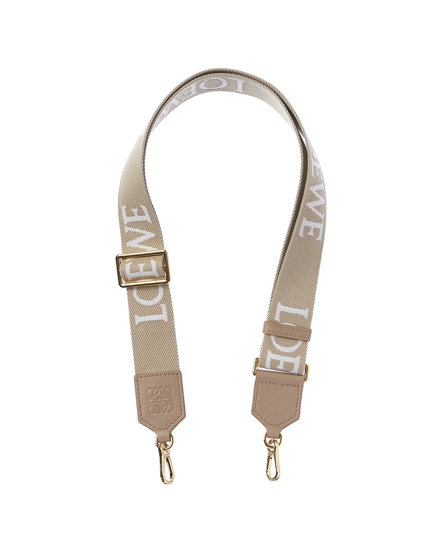 Loewe Webbing Canvas & Leather Shoulder Strap In Neutral