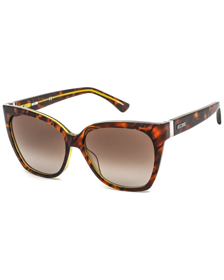 Shop Moschino Women's Mos066/s 55mm Sunglasses In Brown