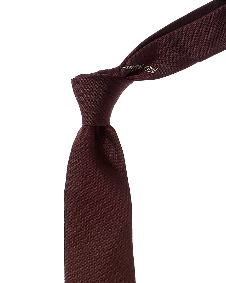 TED BAKER TED BAKER GLYCON DARK RED SILK TIE