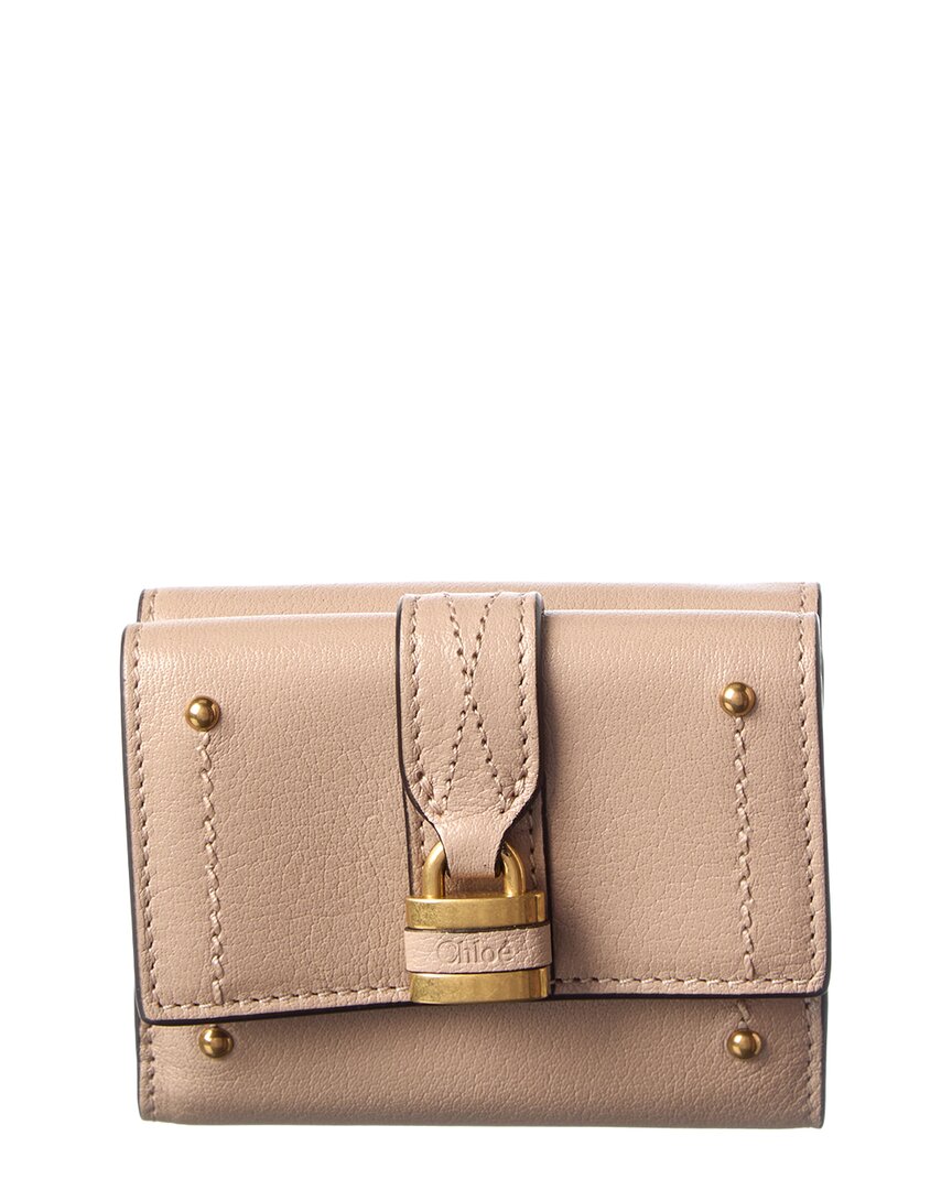 Chloé Paddington Leather Continental Wallet In Beige