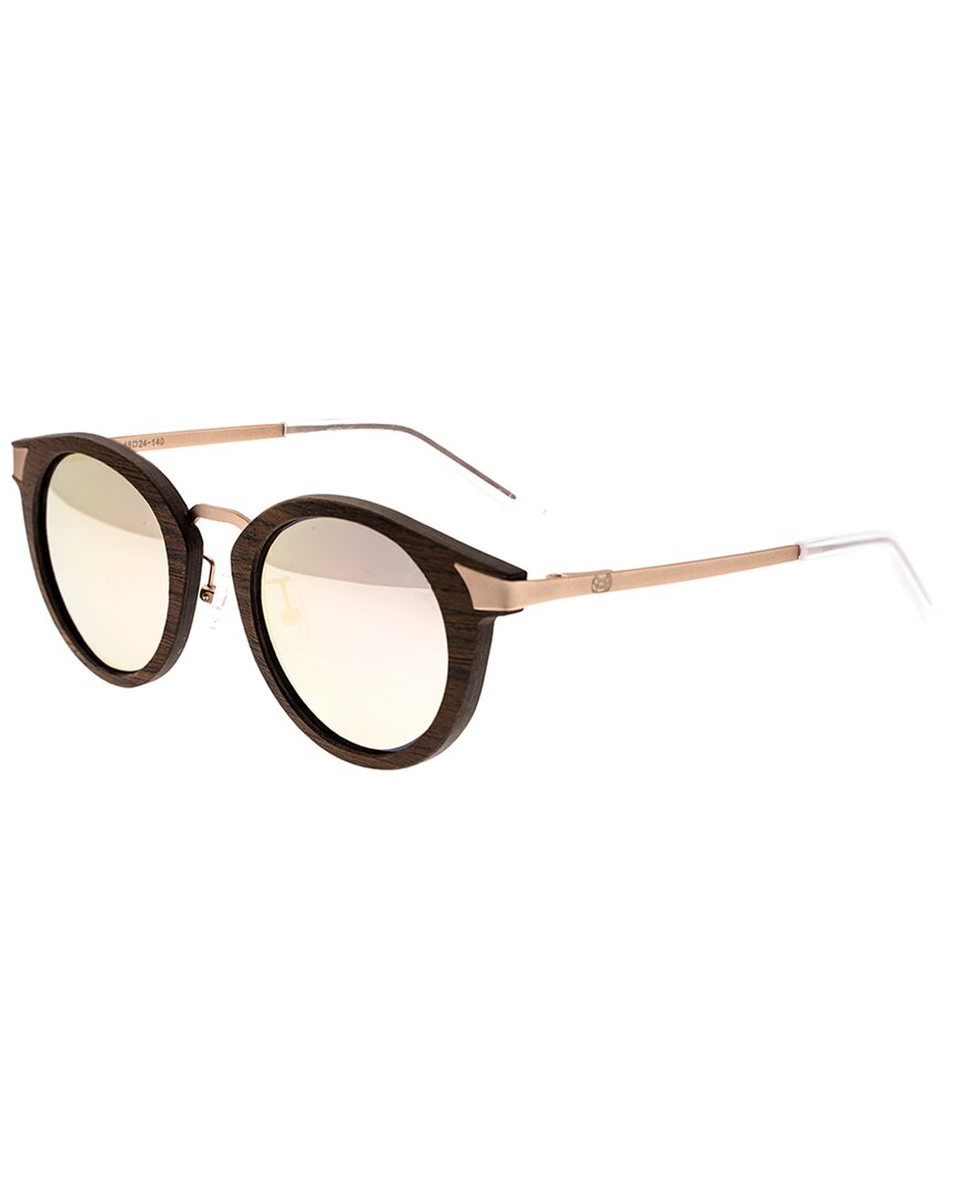 Earth Wood Bertha Unisex Esg026rg 48mm Polarized Sunglasses In Brown