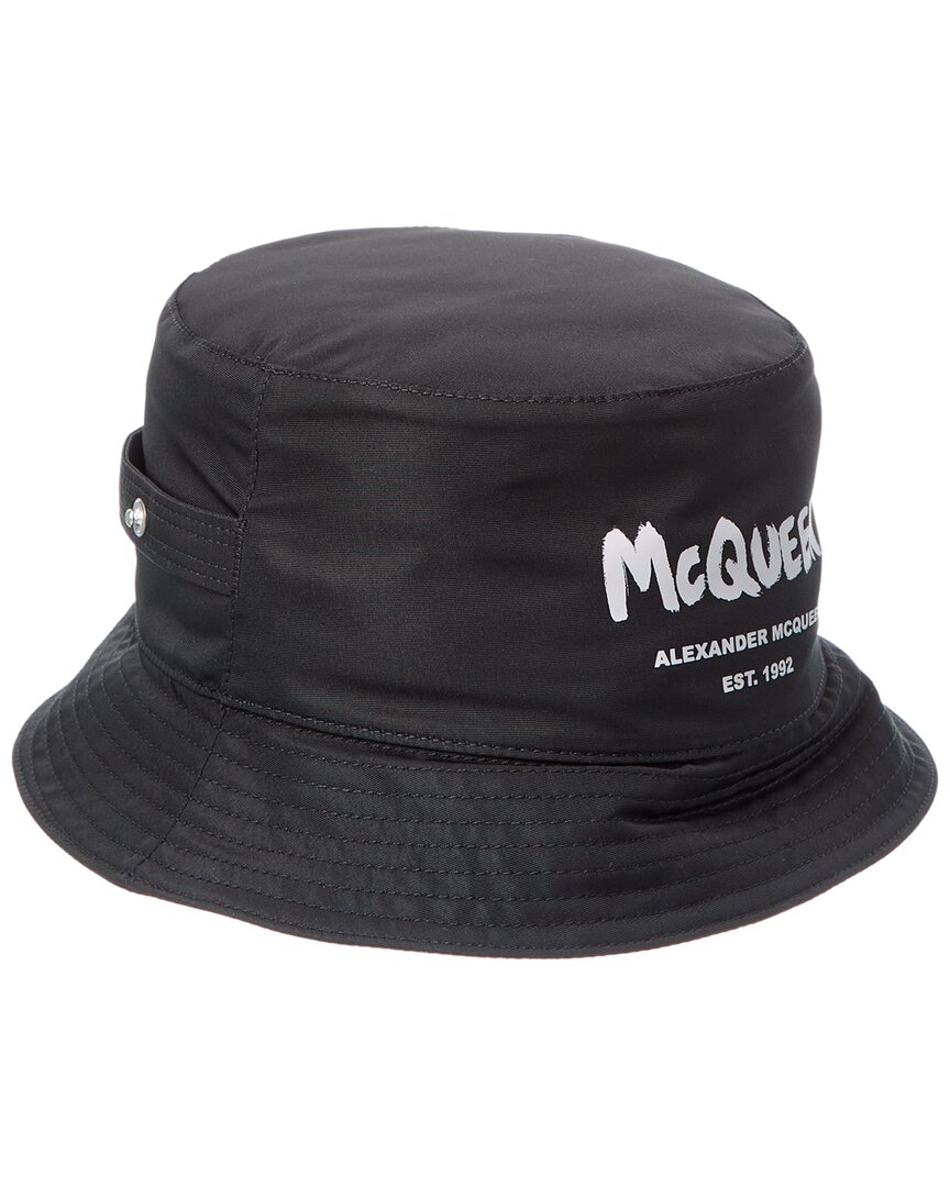 Alexander Mcqueen Logo Bucket Hat In Black