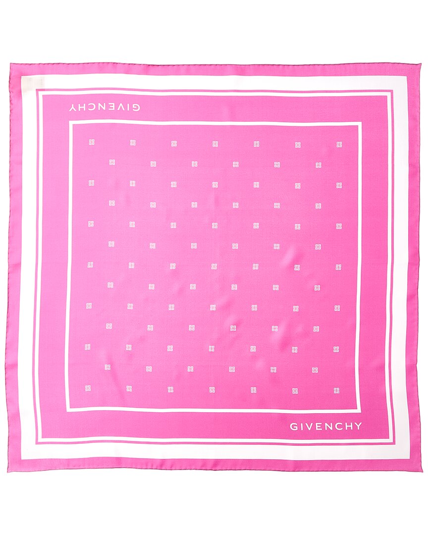 Givenchy Plumetis Square Silk Scarf In Pink