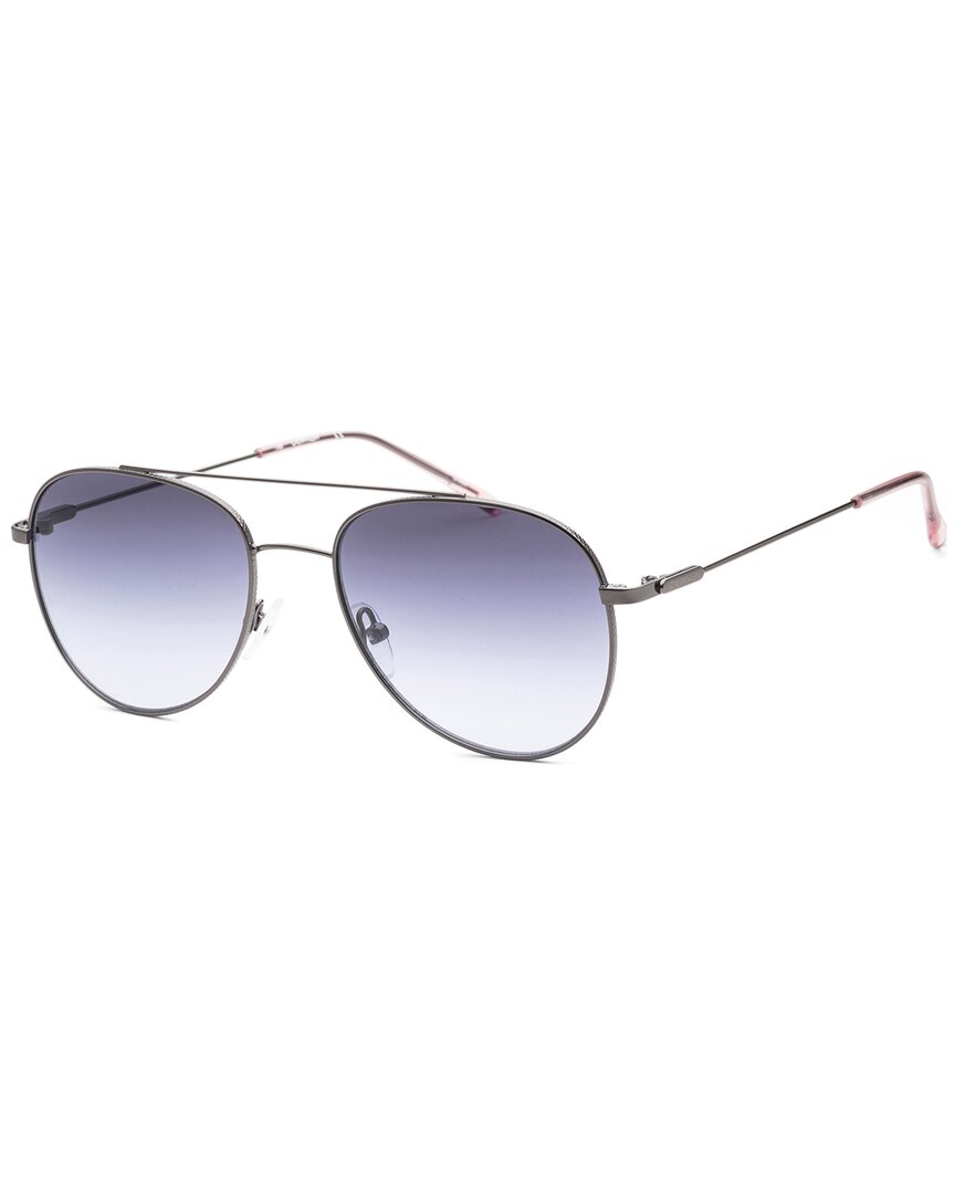 Calvin Klein Blue Gradient Pilot Ladies Sunglasses Ck20120s 008 55 In Grey