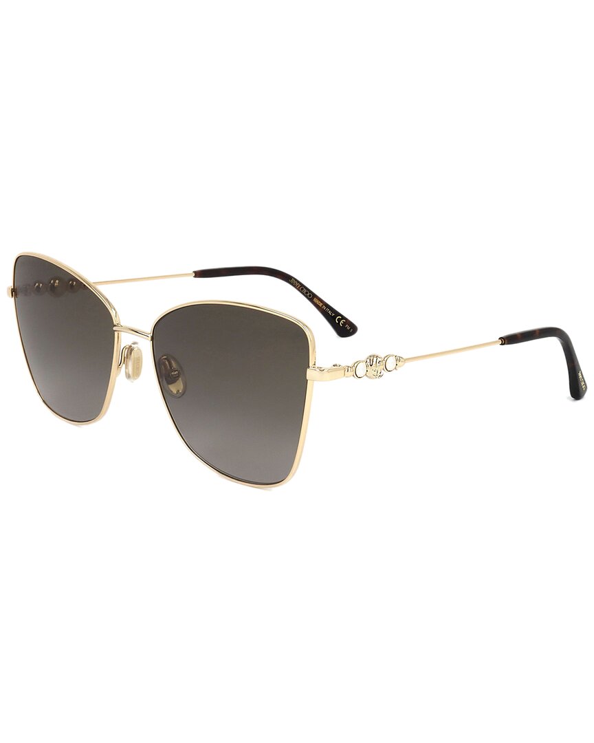 Shop Jimmy Choo Women's Tesso 59mm Sunglasses In Gold
