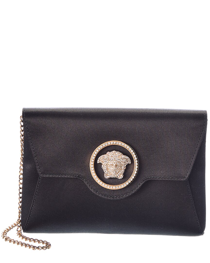 Versace La Medusa Envelope Satin Wallet On Chain In Black ModeSens