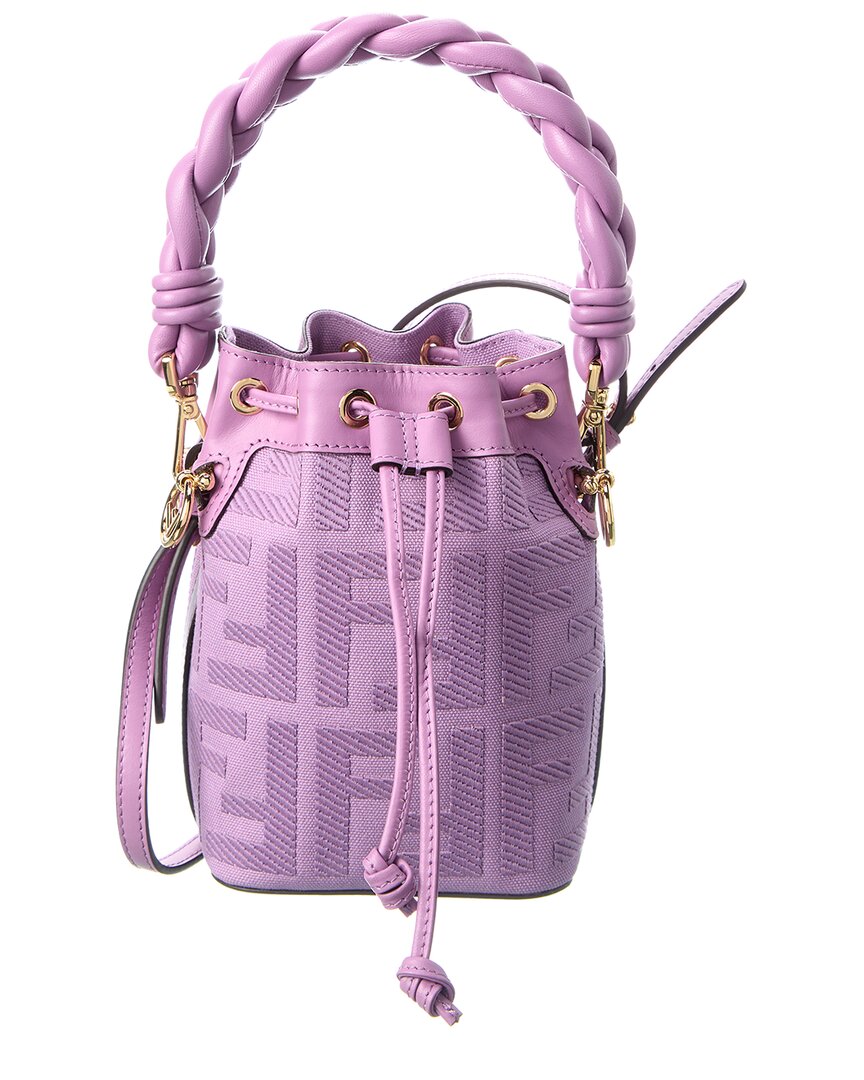 Fendi - Mon Tresor Mini Pink FF Canvas Bucket Bag