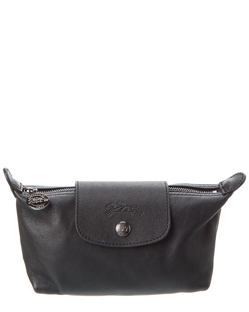 Longchamp Le Pliage Green Leather Cosmetic Bag In Black ModeSens