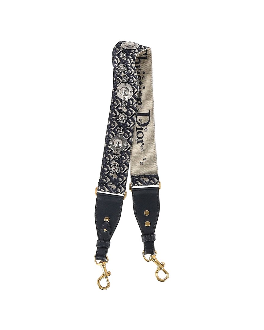 Dior Multicolor Sheep Leather Oblique Medallion Bag Strap (authentic Pre-loved) In Black