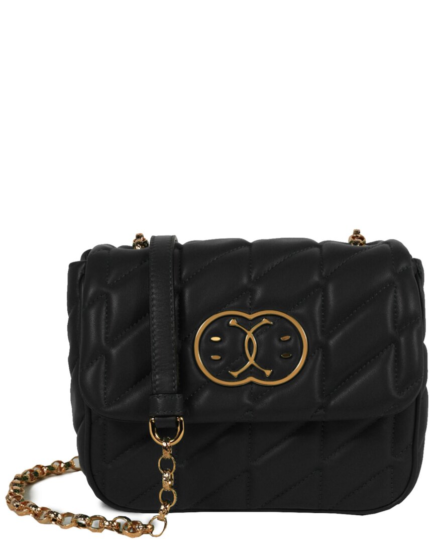 Moschino Leather Shoulder Bag In Black