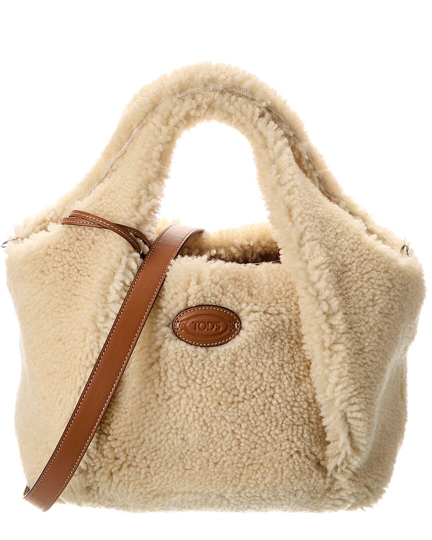 Tod's Shearling & Leather Tote