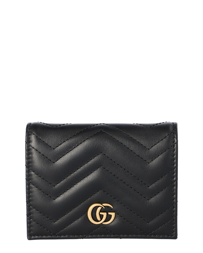 Gucci Gg Marmont Leather Card Case In Black