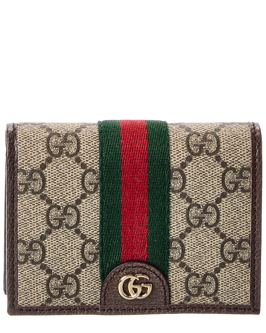 Gucci Ophidia Small Gg Supreme Canvas & Leather Wallet In Multi