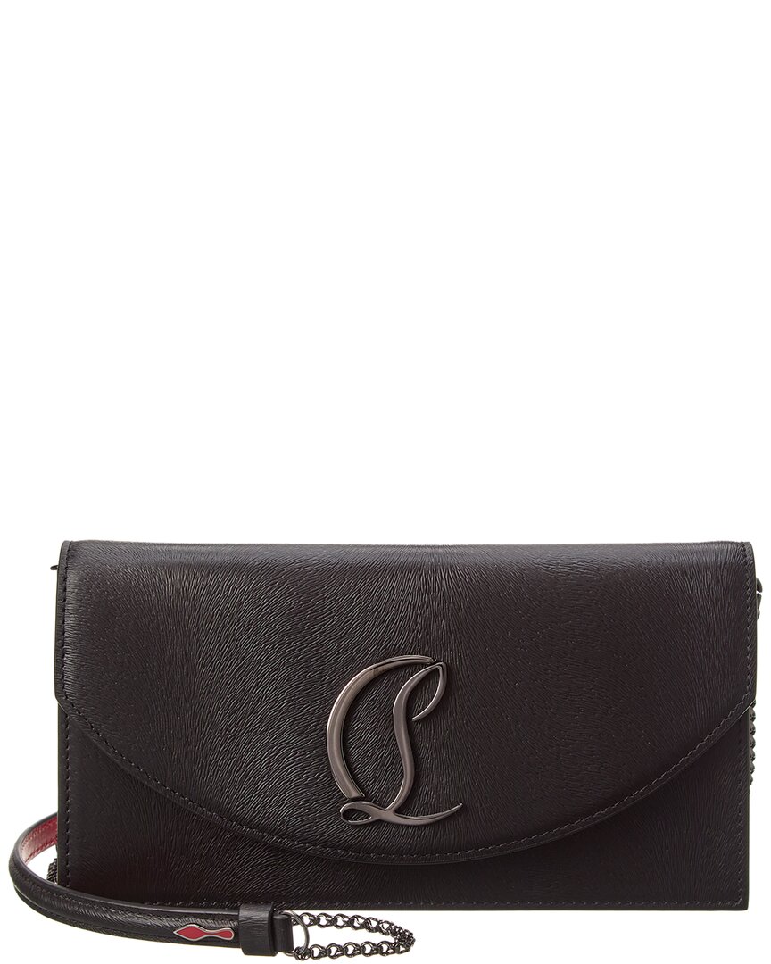 Shop Christian Louboutin Loubi54 Leather Wallet On Chain In Brown
