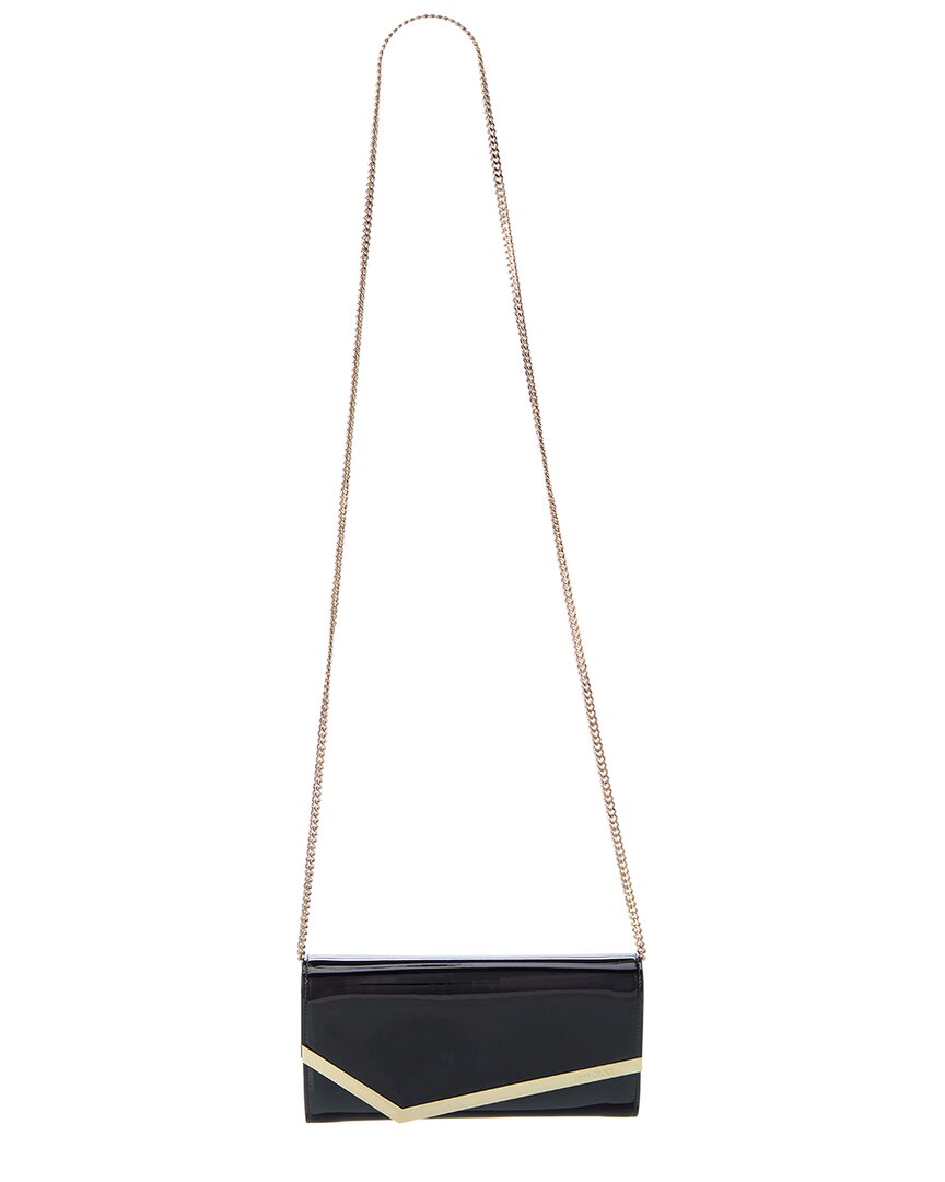Jimmy Choo Emmie Patent Clutch In Black