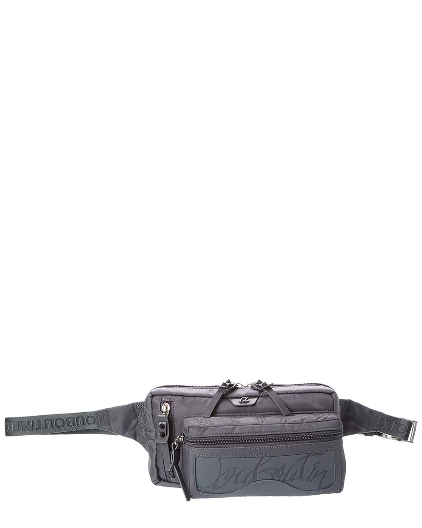 Christian Louboutin Loubideal Canvas Belt Bag In Grey