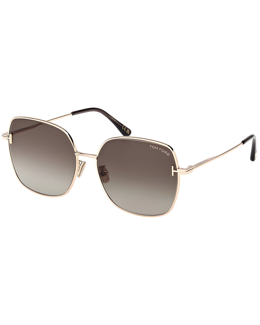 Tom Ford Square Sunglasses, 59mm In Gray