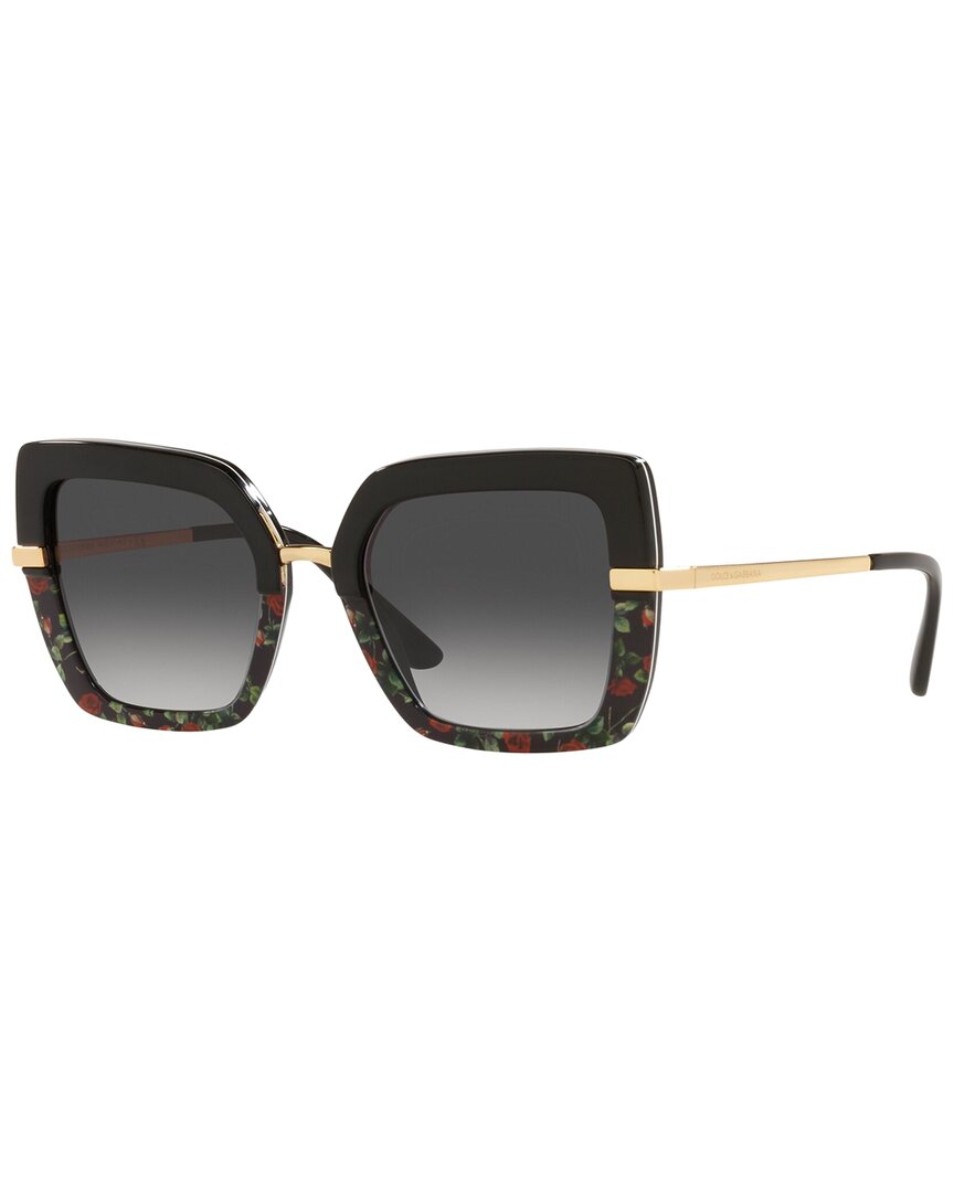 Dolce & Gabbana Womens Black Dg4373 Square-frame Acetate Sunglasses In Black