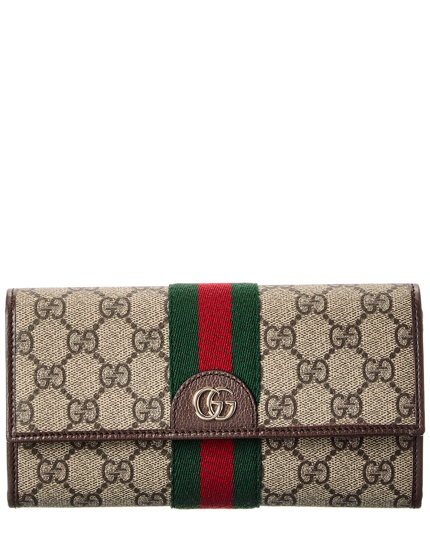 Gucci Ophidia Gg Supreme Canvas & Leather Continental Wallet In Gray