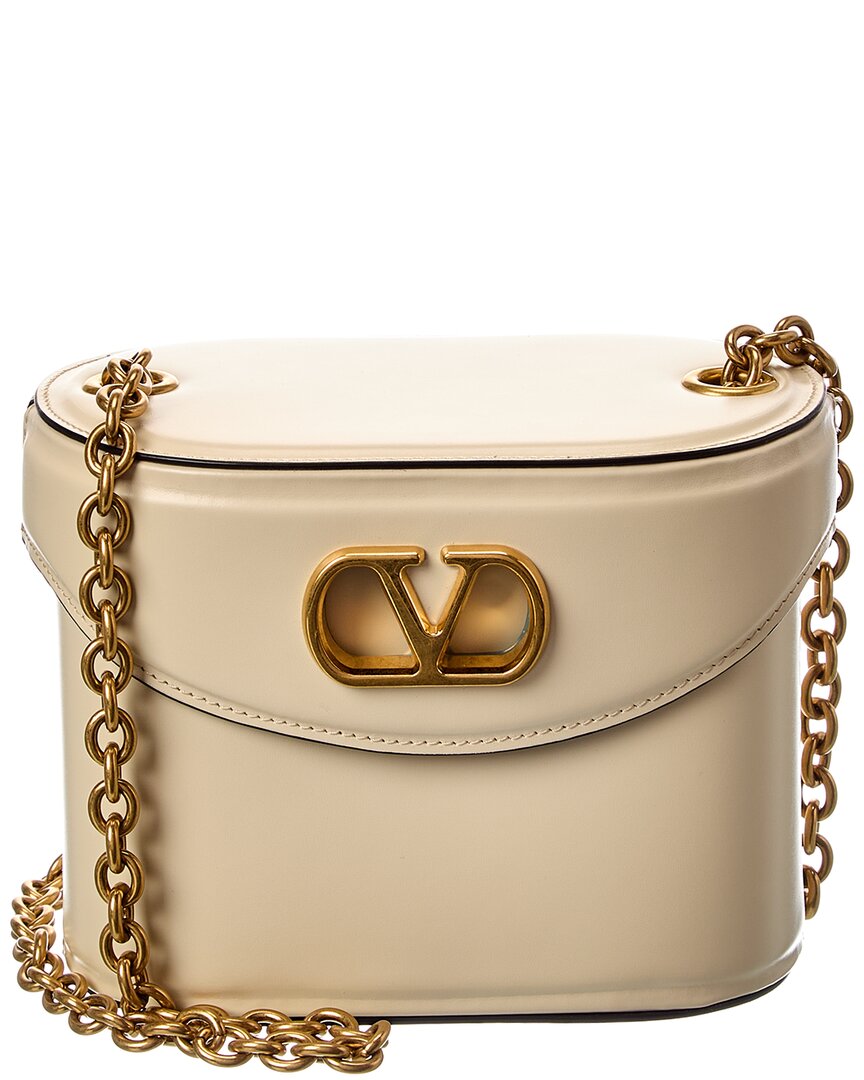 Valentino Garavani Valentino Vain Leather Cosmetic Case In White
