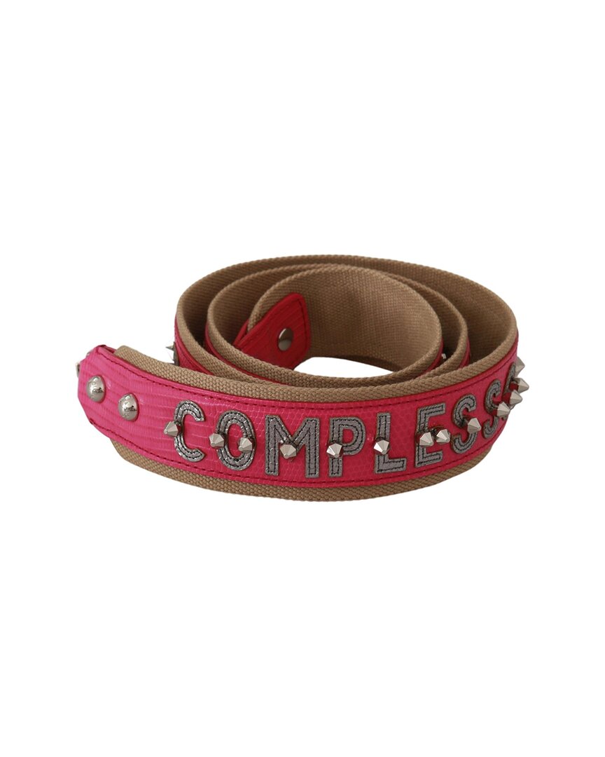 Dolce & Gabbana Pink Leather Shoulder Strap With Silver Details In Pink