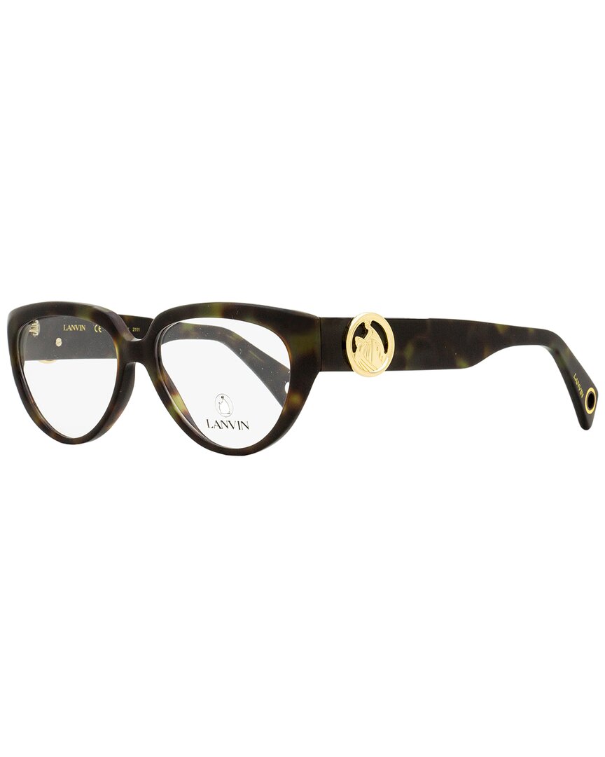 Lanvin Women's Cat Eye Eyeglasses Lnv2600 317 Green Havana 55mm In Green