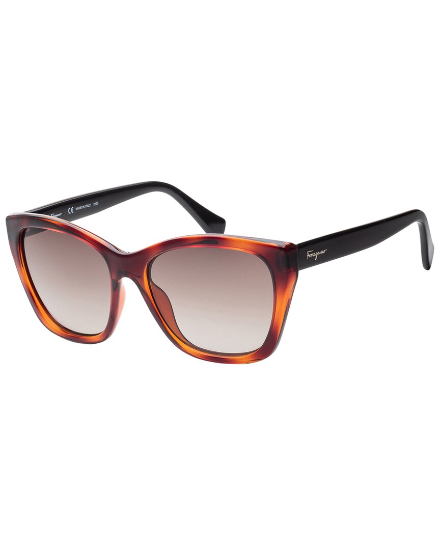 Shop Ferragamo Women's Sf957s 56mm Sunglasses In Brown
