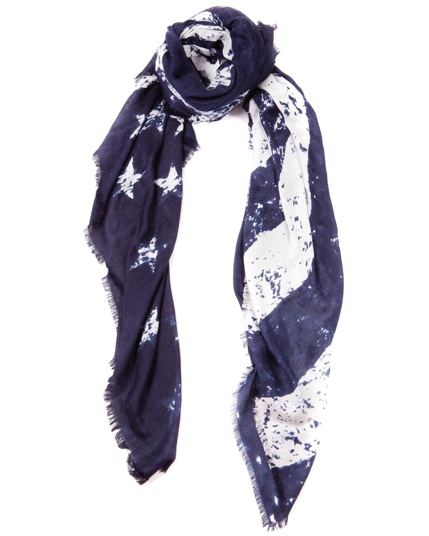 Blue Pacific Tissue Solid Print Cashmere-blend Scarf
