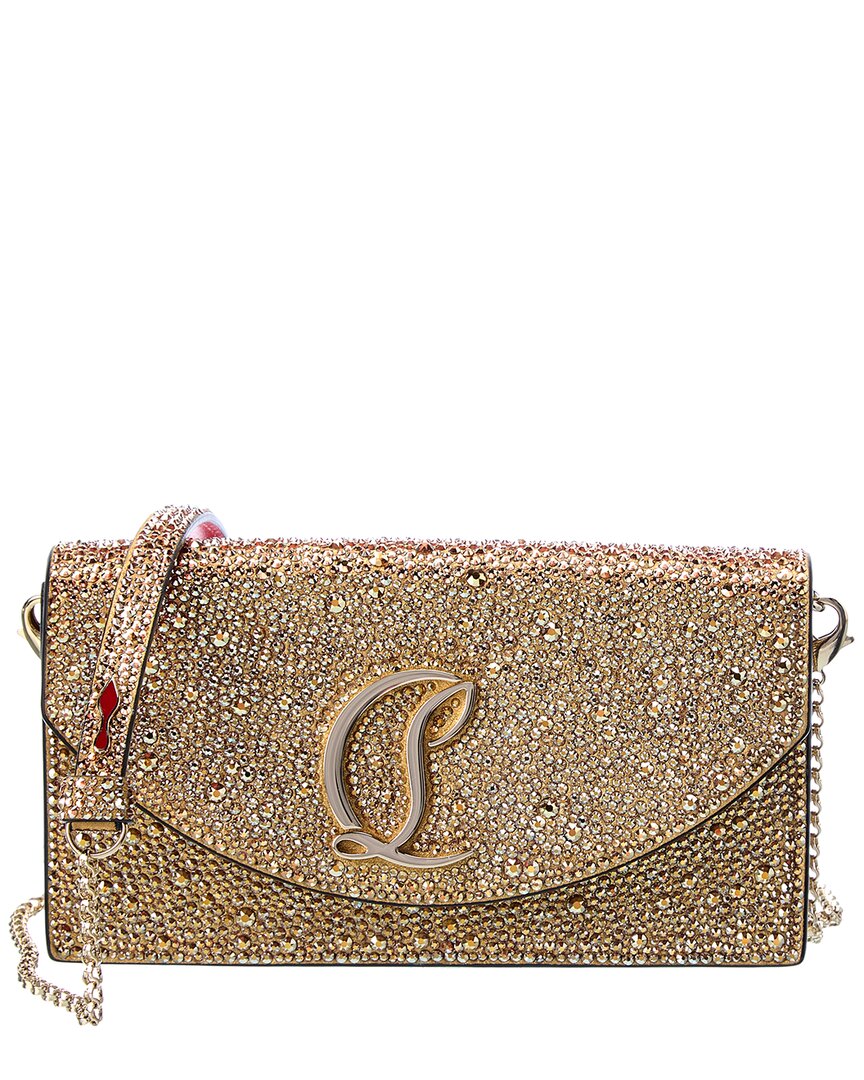 Christian Louboutin Loubi54 Metallic Leather Shoulder Bag In Gold