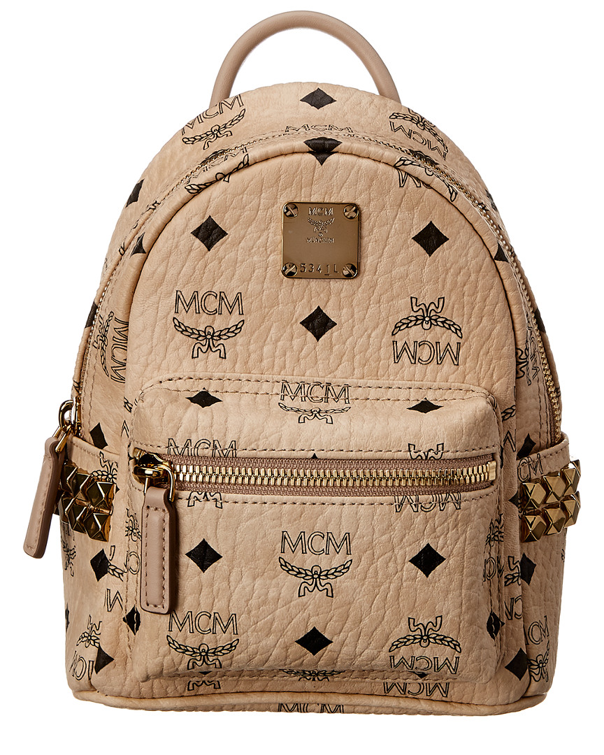 Mcm Stark Side Studs Bebe Boo Mini Visetos Backpack, Brown | eBay