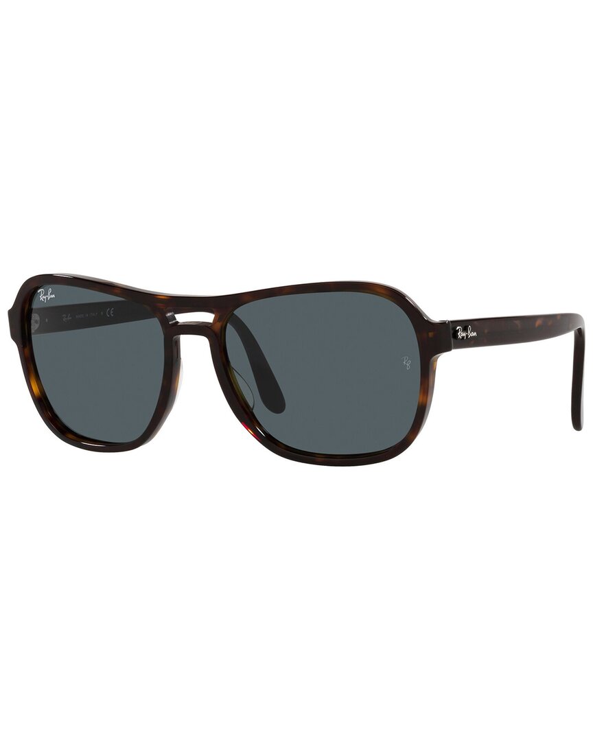 Ray Ban State Side Sunglasses Black Frame Grey Lenses 58-17 In Brown