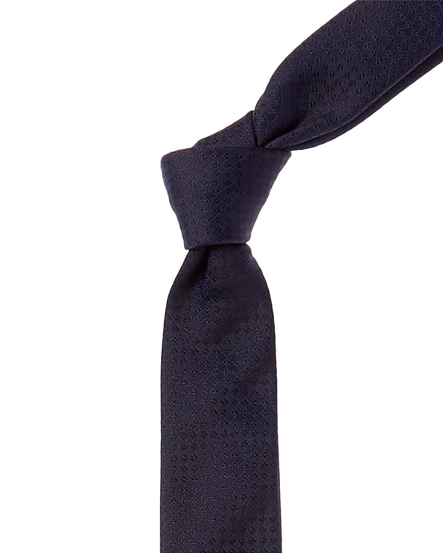 Shop Givenchy Navy Micro Design Silk Tie In Blue