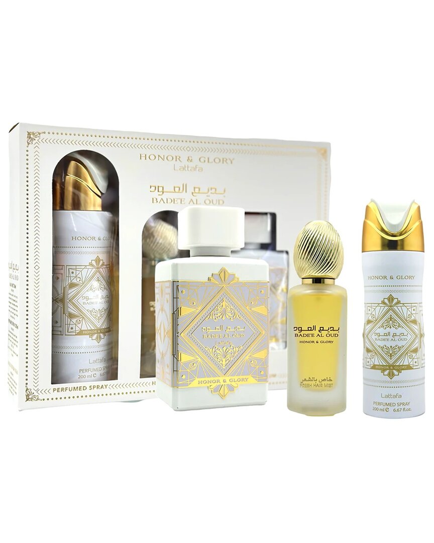 Lattafa Unisex Bade'e Al Oud Honor & Glory 3pc Set