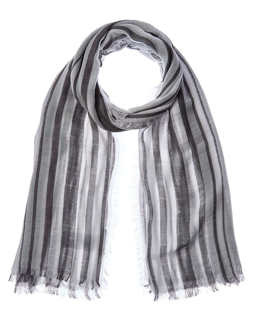 Vince Variegated Stripe Scarf In White