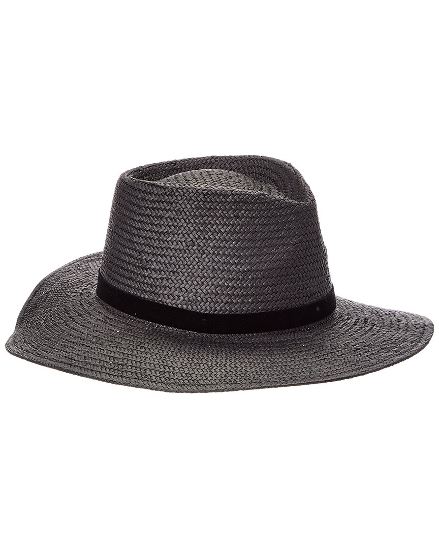 Vince Wide Brim Straw Fedora In Gray