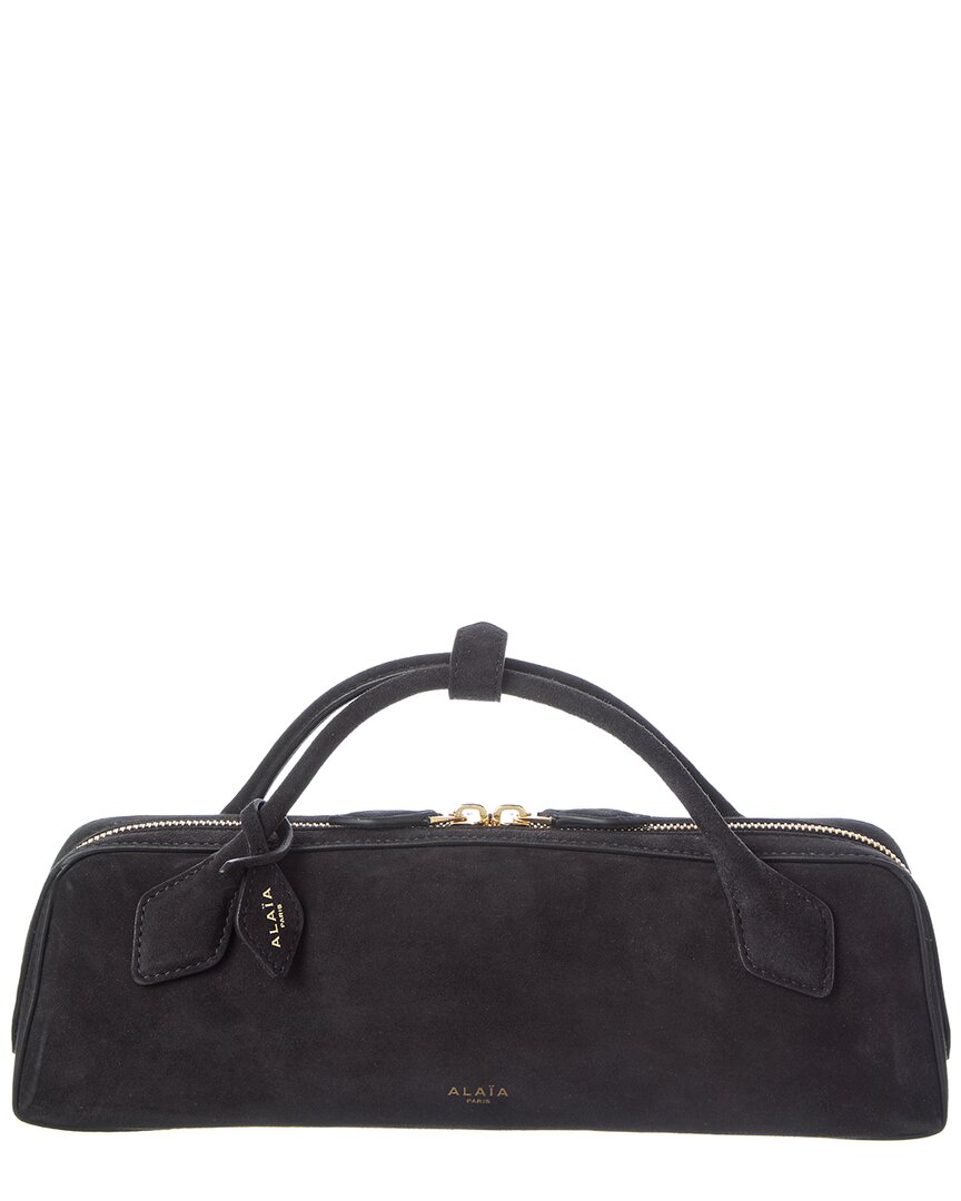 Alaïa Le Teckel Suede Clutch In Black