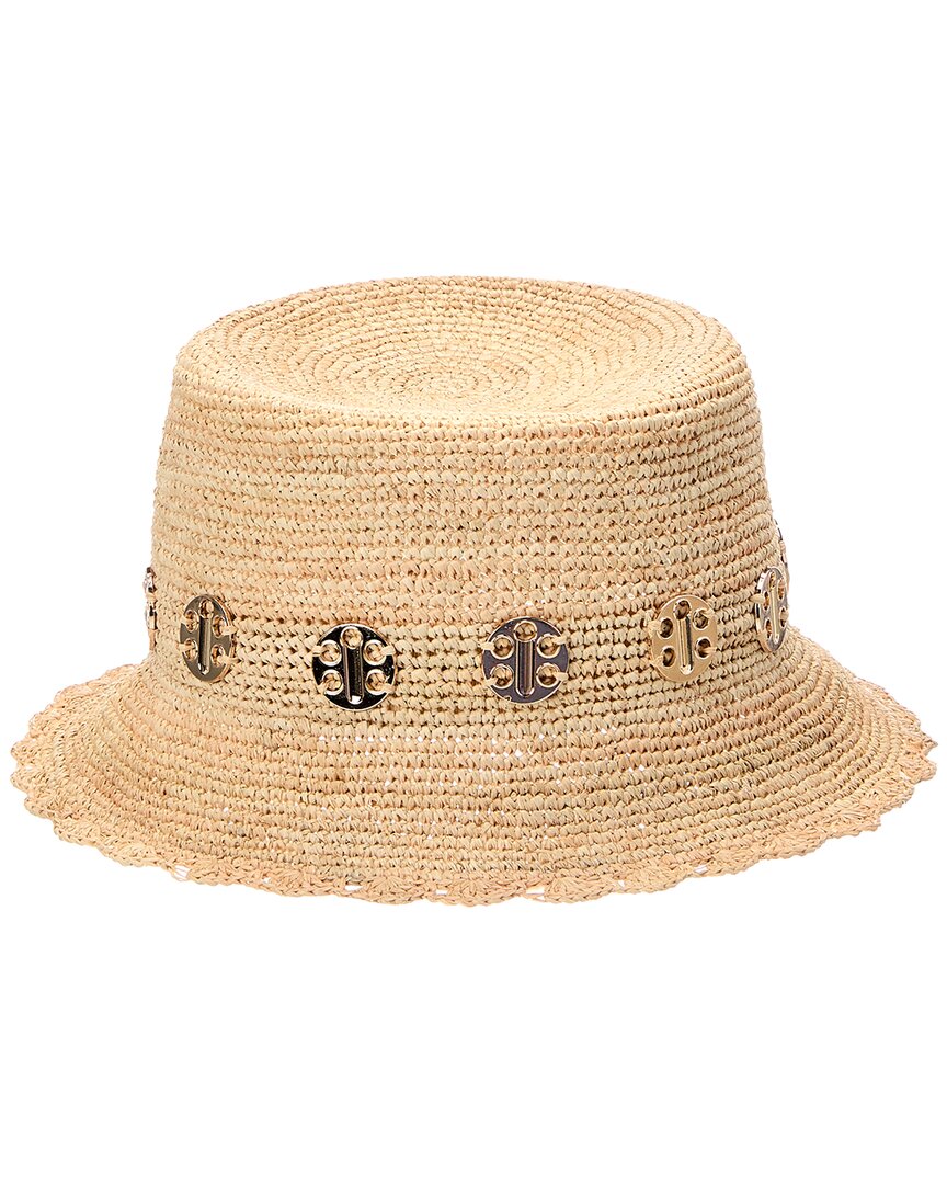 Bruno Magli Crochet Bucket Hat In Brown
