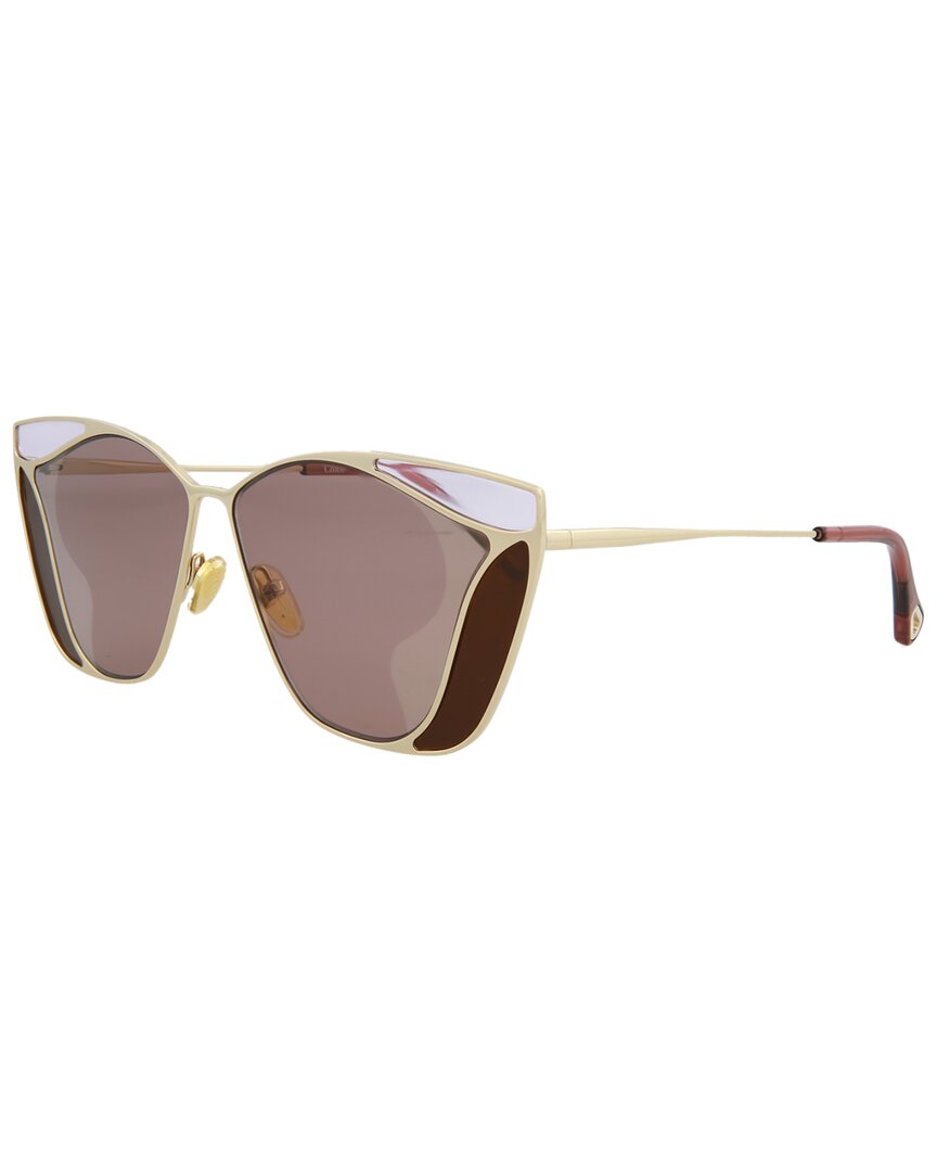 Shop Chloé Women's Ch0049s 59mm Sunglasses In Gold