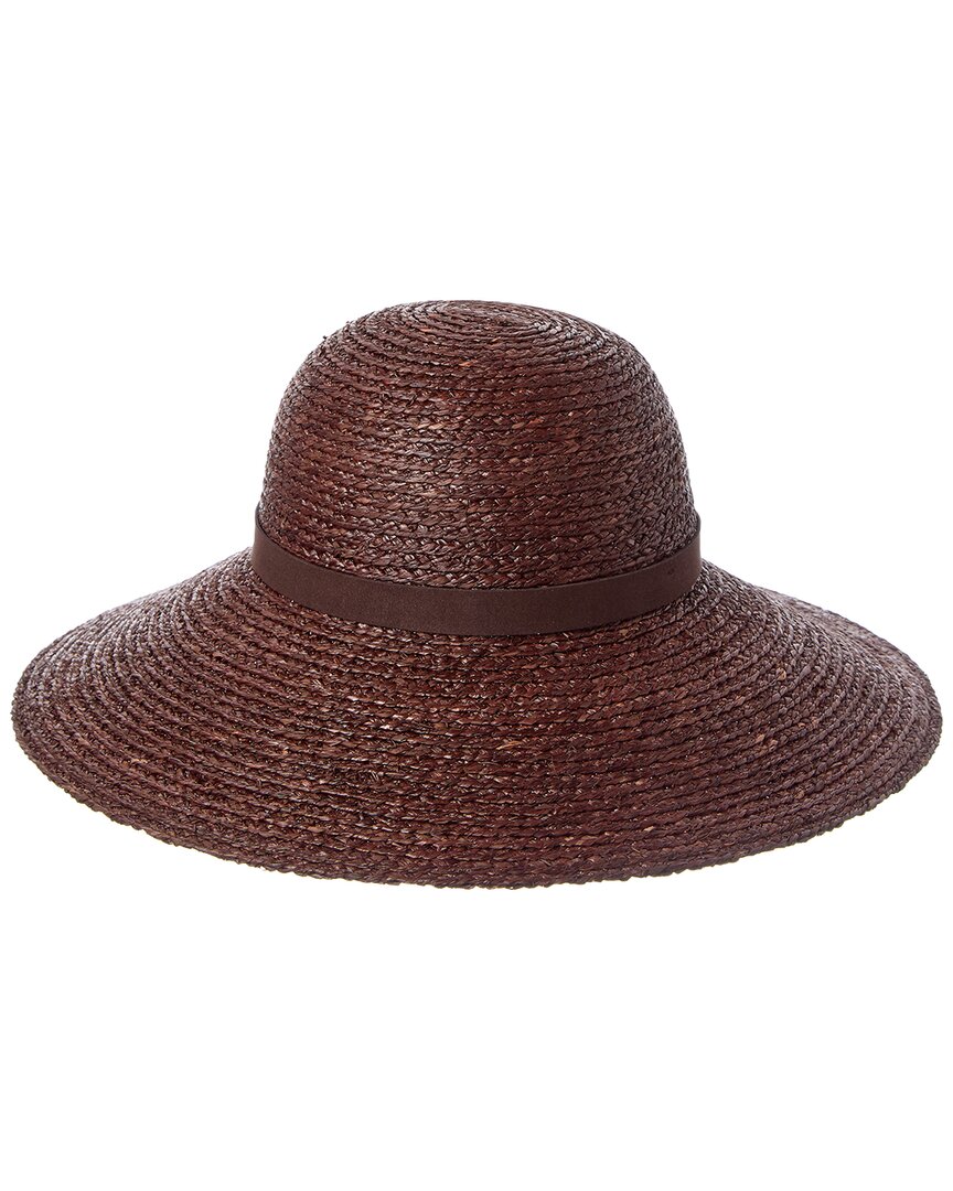 Bruno Magli Wide Brim Round Crown Straw Sun Hat In Brown