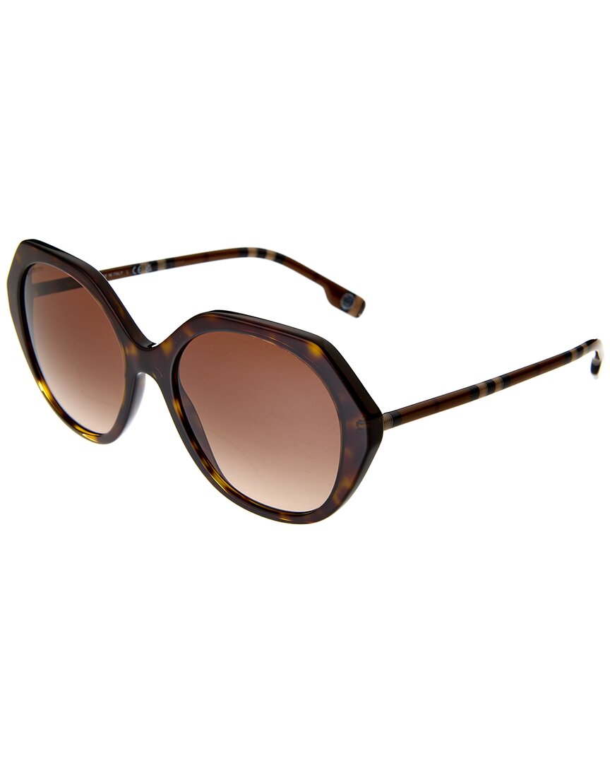 Shop Burberry Unisex Vanessa 55mm Sunglasses In Brown