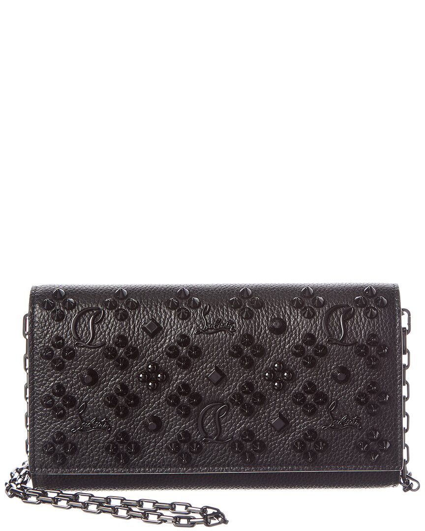 Christian Louboutin Paloma Leather Wallet On Chain In Black