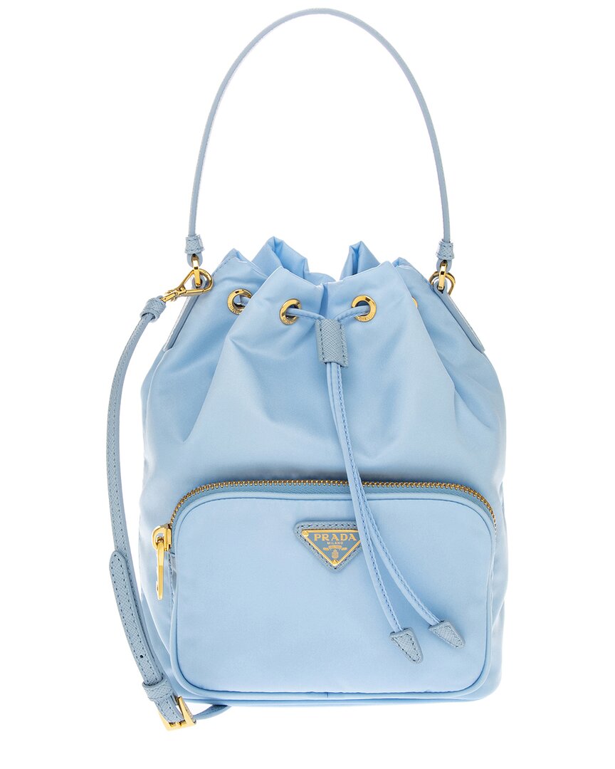 Prada Duet bucket bag Blue Leather ref.263461 - Joli Closet