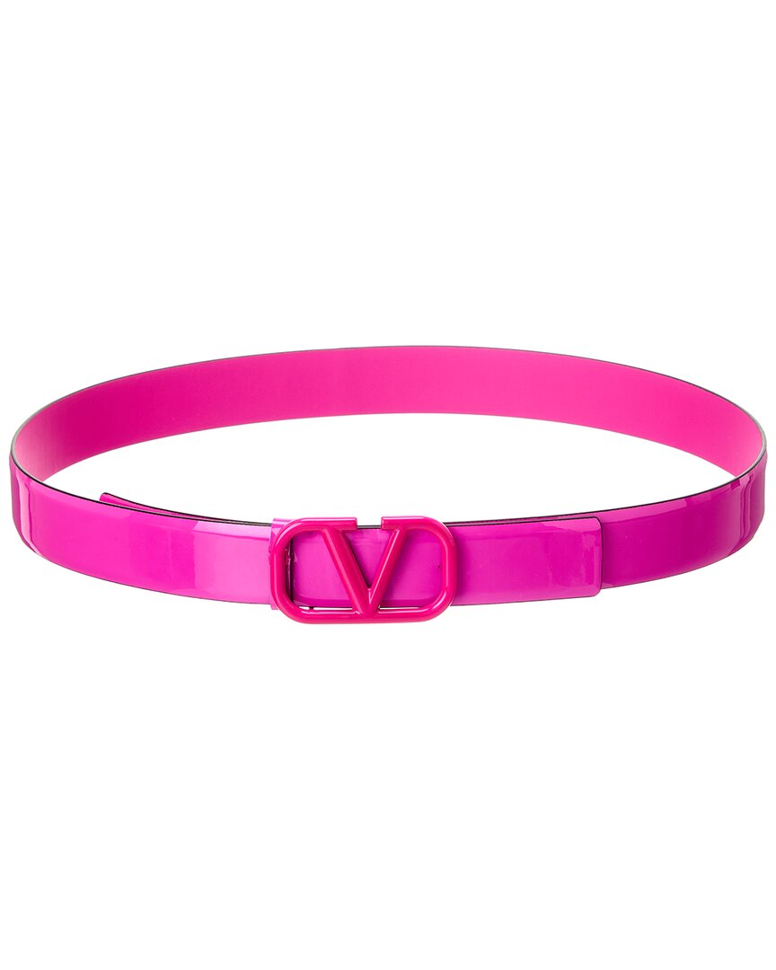 Valentino Garavani Vlogo Leather Belt In Pink