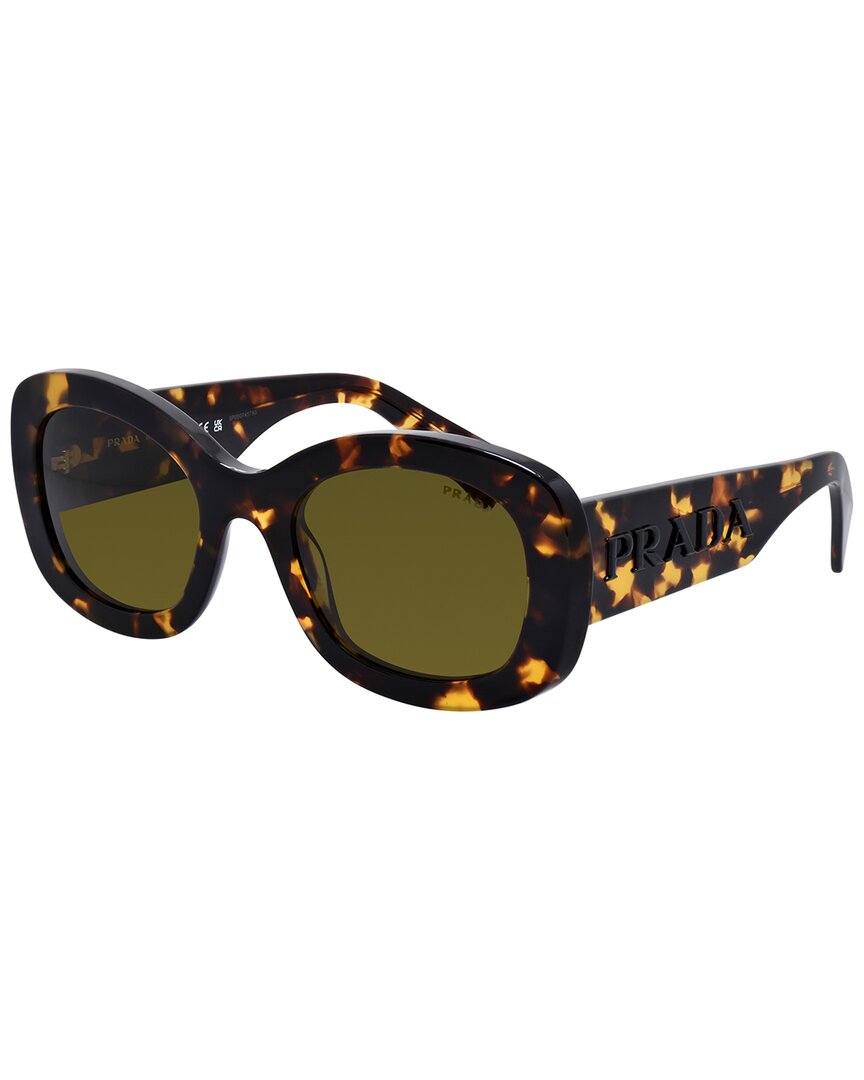 Prada Woman Sunglass PR A13S - Frame color: Honey Tortoise, Lens color: Dark Brown - Image 4