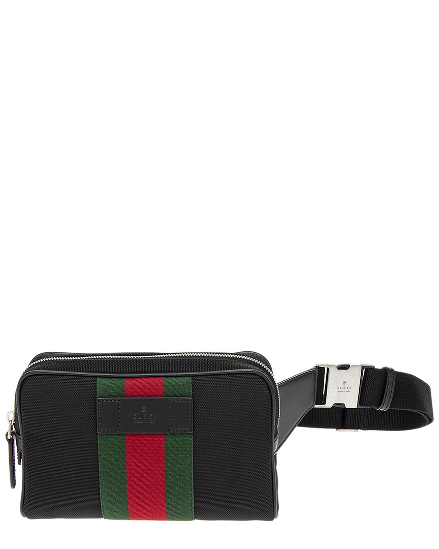 Gucci Web Belt Stripe Fanny Pack Black