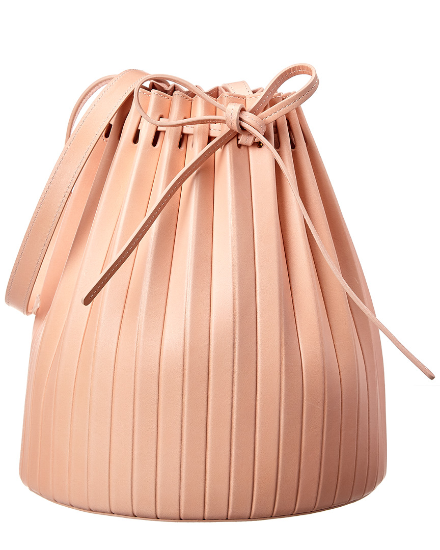 Image of Mansur Gavriel Pleated Leather Bucket Bag