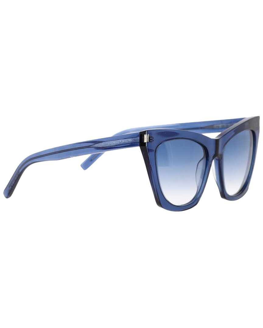 Saint Laurent 55mm Translucent Cat Eye Sunglasses (authentic Pre-loved) In Blue