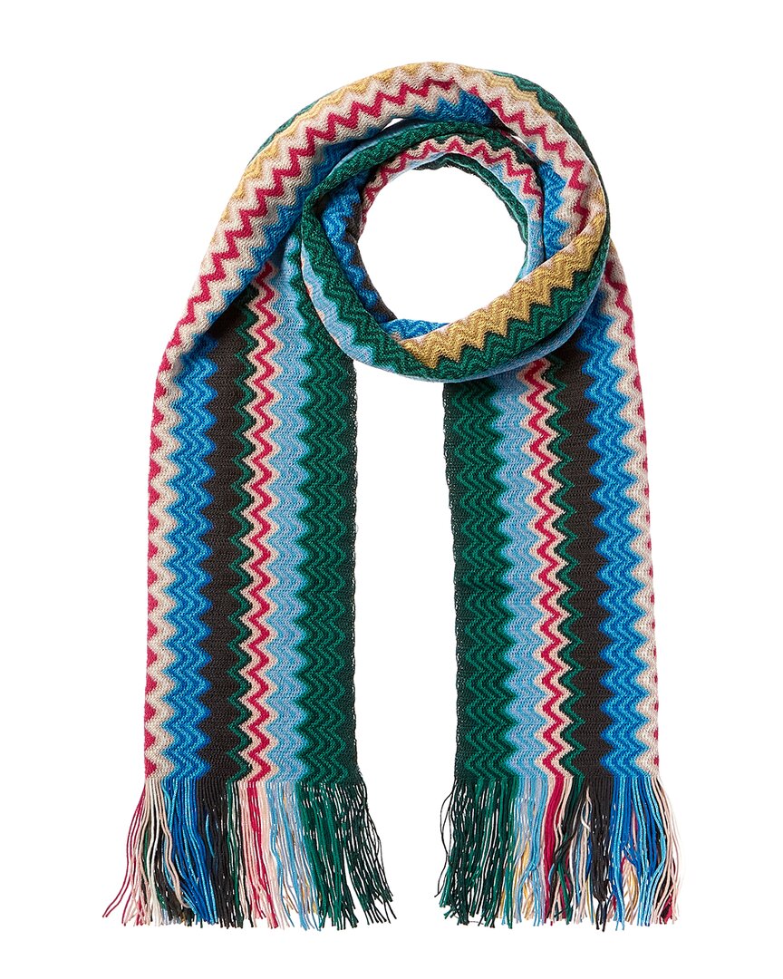 Missoni Wool-blend Scarf In Green