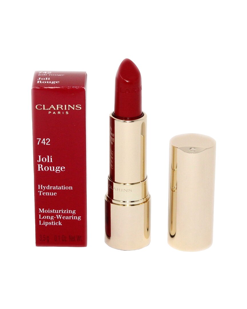 Shop Clarins 0.1oz 742 Joli Rouge Joli Rouge Moisturizing Long Wearing Lipstick