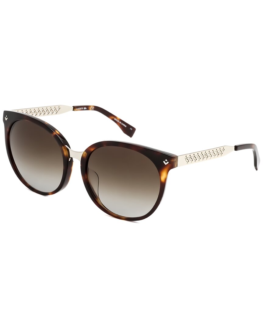 Shop Lacoste Women's L842sa 214 55mm Sunglasses In Brown
